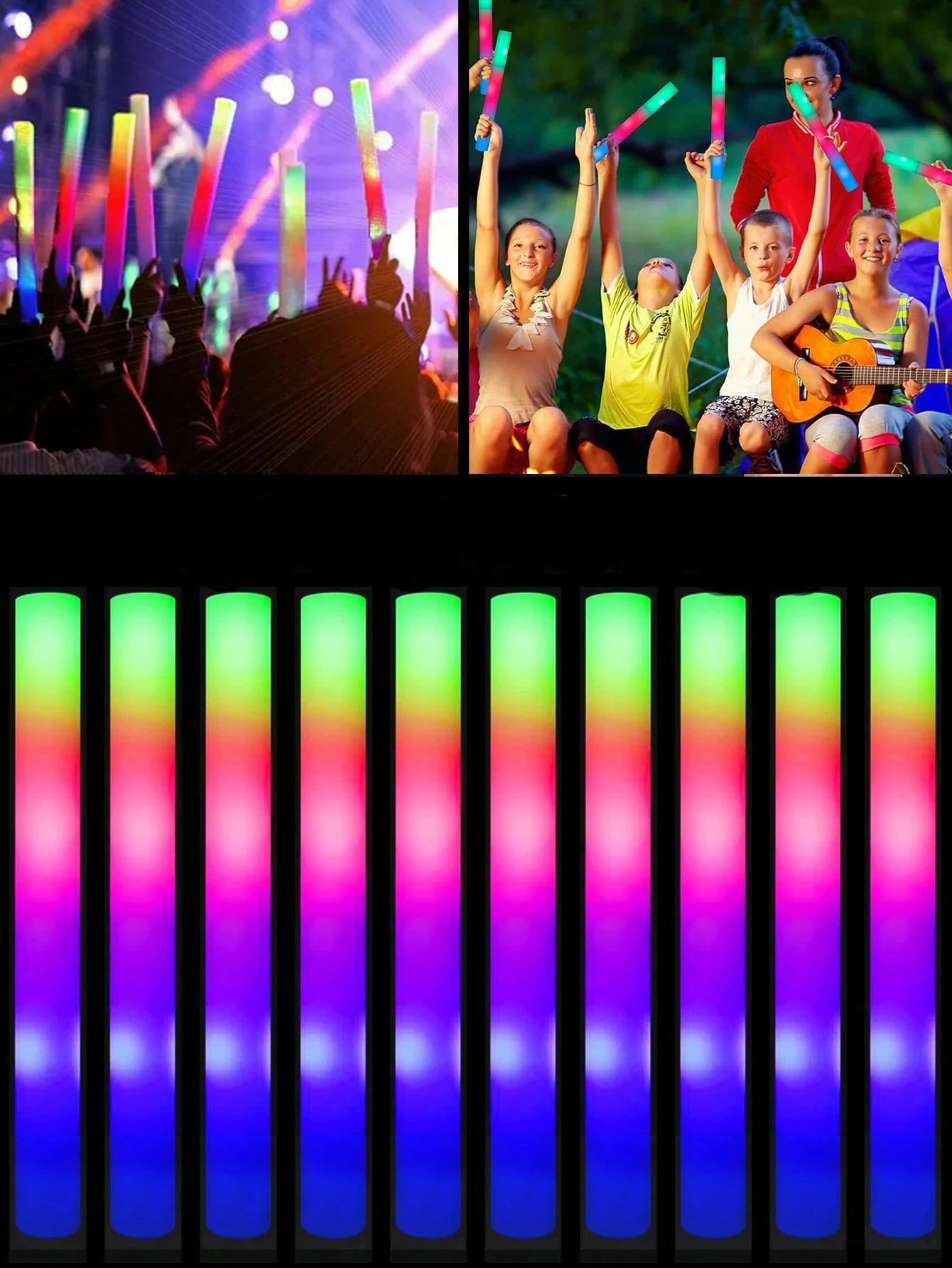 

36 светящихся палочек из пенопласта оптом, 3 режима красочных мигания, пакет для вечеринок, незаменимая для праздничных световых дисплеев, светящиеся в темноте товары для вечеринок, рейвов, концертов, Хэллоуина, новогодних вечеринок и т. д.