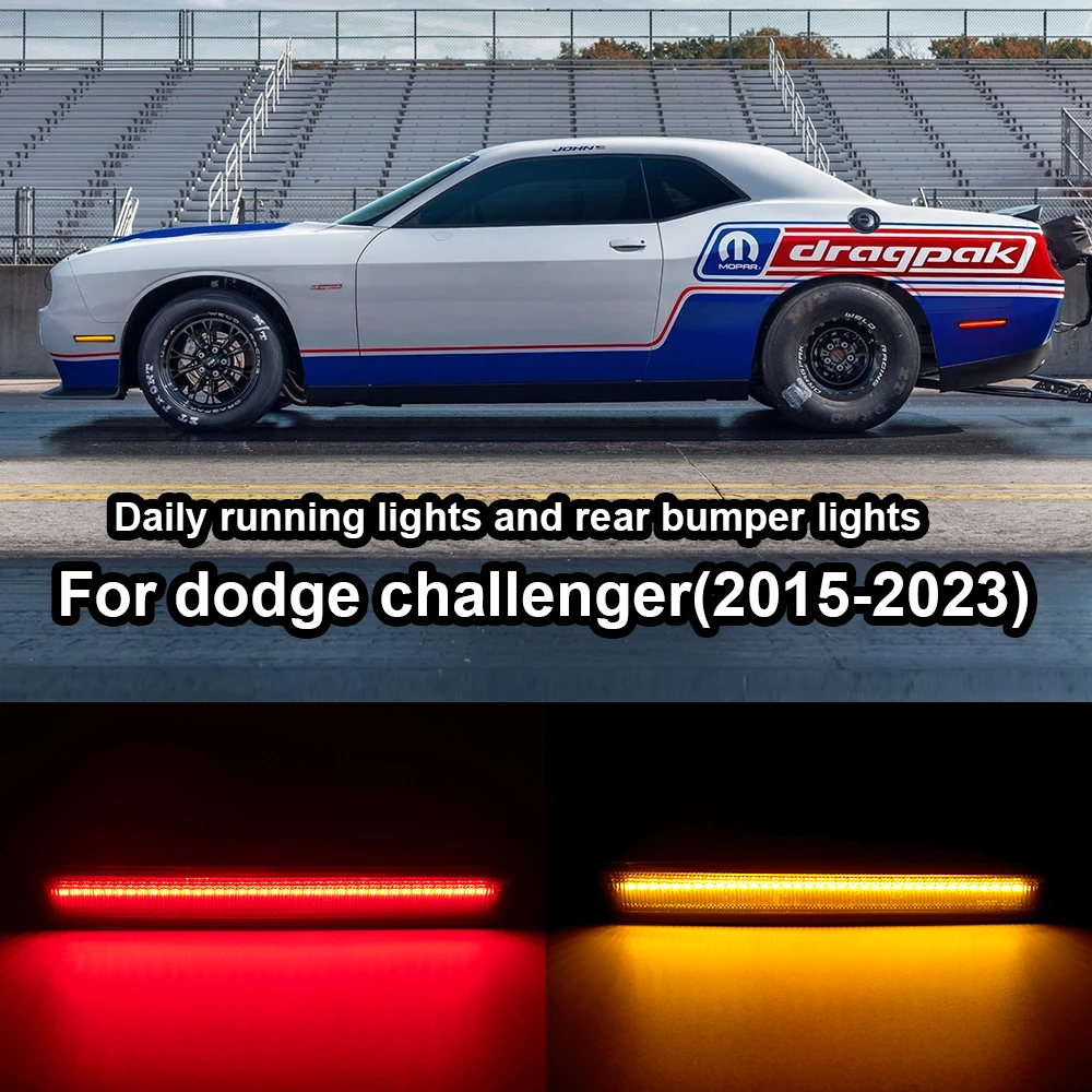 Front Side Turn Signal Light Rear Bumper Marker Lamp For Dodge Challenger 2015 2016 2017 2018 2019 2020 2021 2022 2023