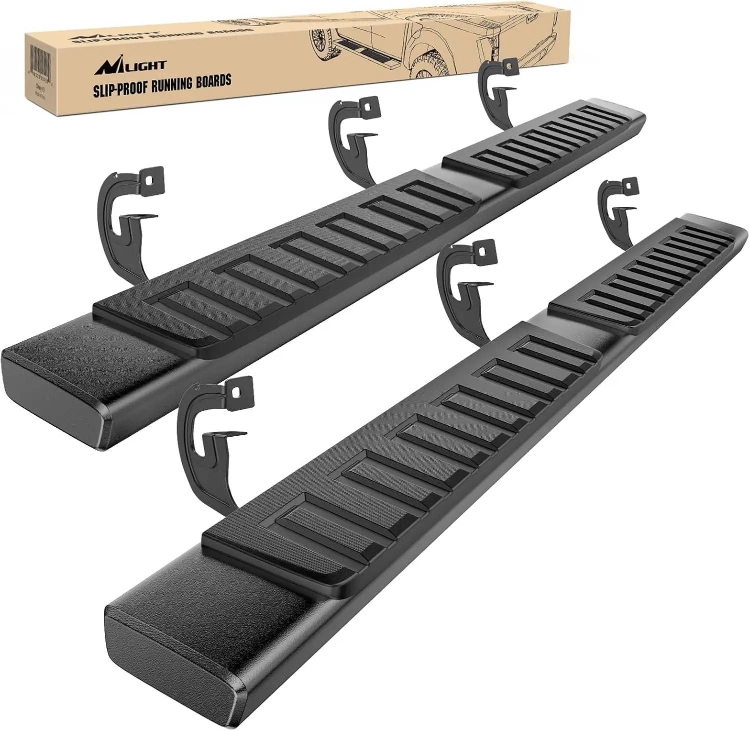 Nilight Running Boards for 2009-2014 Ford F-150 Super Crew Cab 4 Full Size Doors 6 Inch Side Step Nerf Bars Black