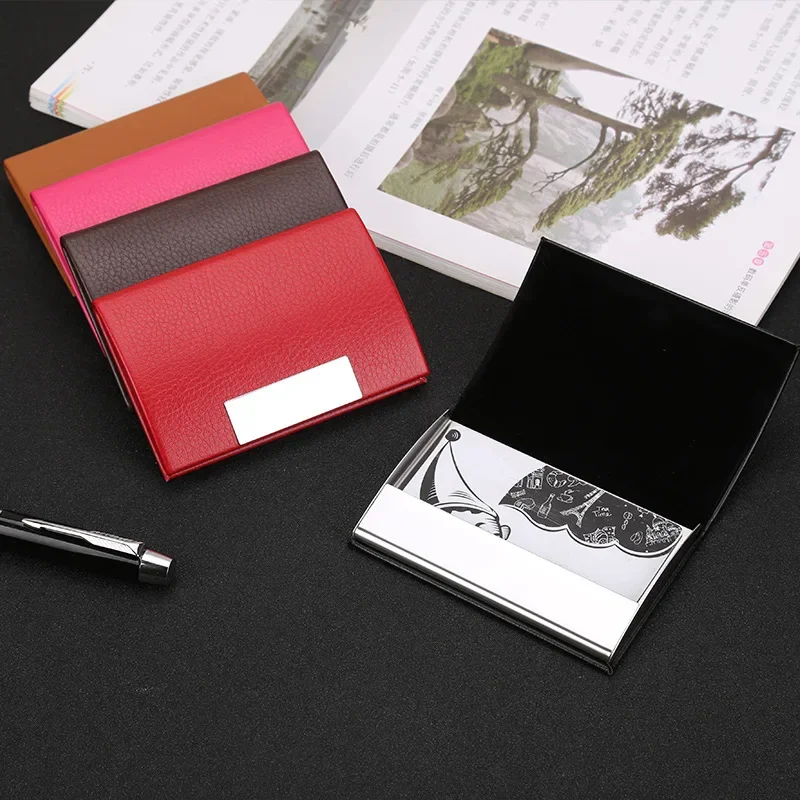 Creative and Minimalist PU Business Card Holder for Office and Portable Men's Business Card Box