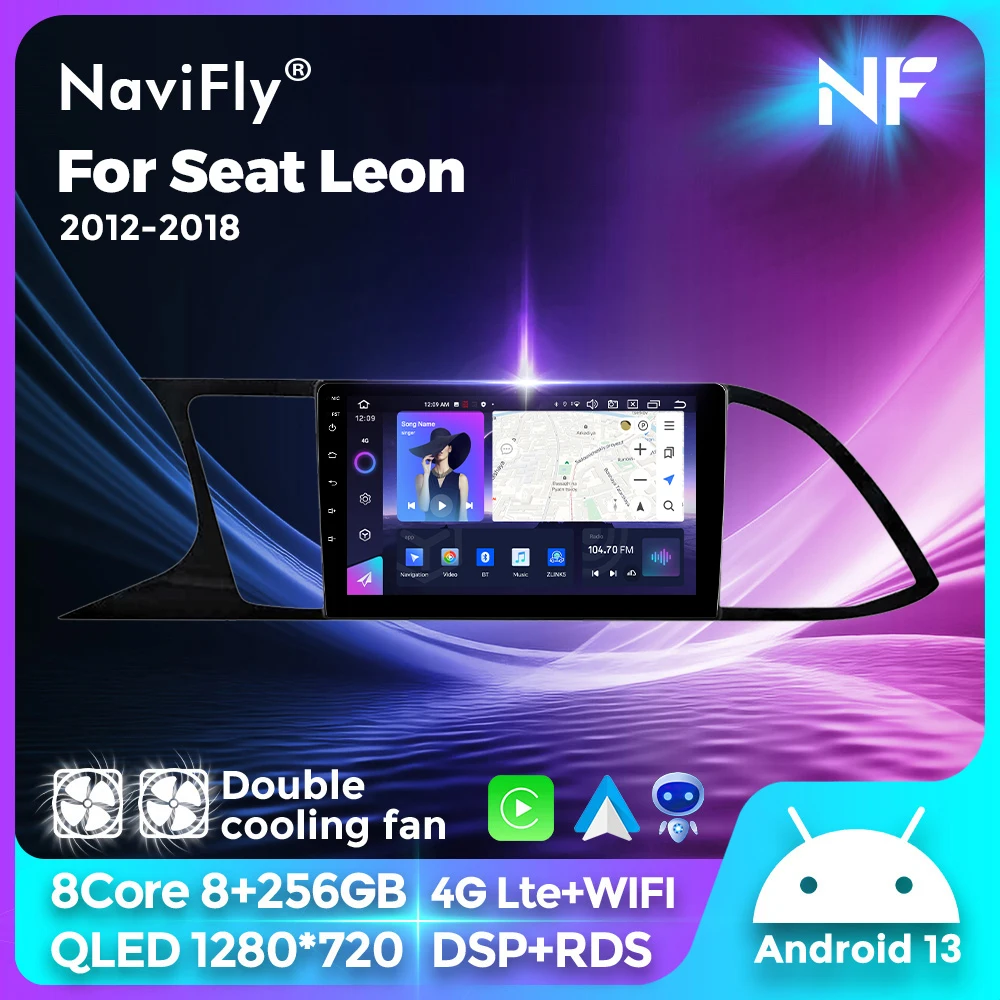 

NaviFly 2Din Head Unit Android Auto Carplay For Seat Leon 3 MK3 MK 3 2012-2020 Car Radio Stereo Player Intelligent Systems DSP