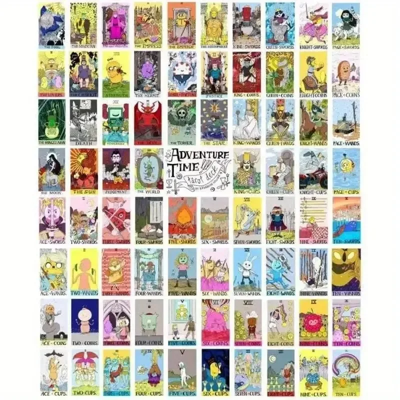 Adventure Time Tarot Cards, Pocket Edition Tarot Cards For Beginners Divination Tools Fortune Telling Game Board Game Cards