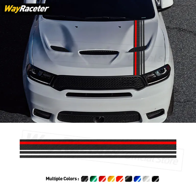 Автомобильный капот в полоску, наклейка, матовая черная наклейка для Dodge Durango SRT SXT Hellcat Hemi Demon, оранжевая упаковка, аксессуары