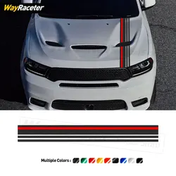 Car Hood Bonnet Stripes Sticker Matte Black Decal For Dodge Durango SRT SXT Hellcat Hemi Demon Orange Package Accessories