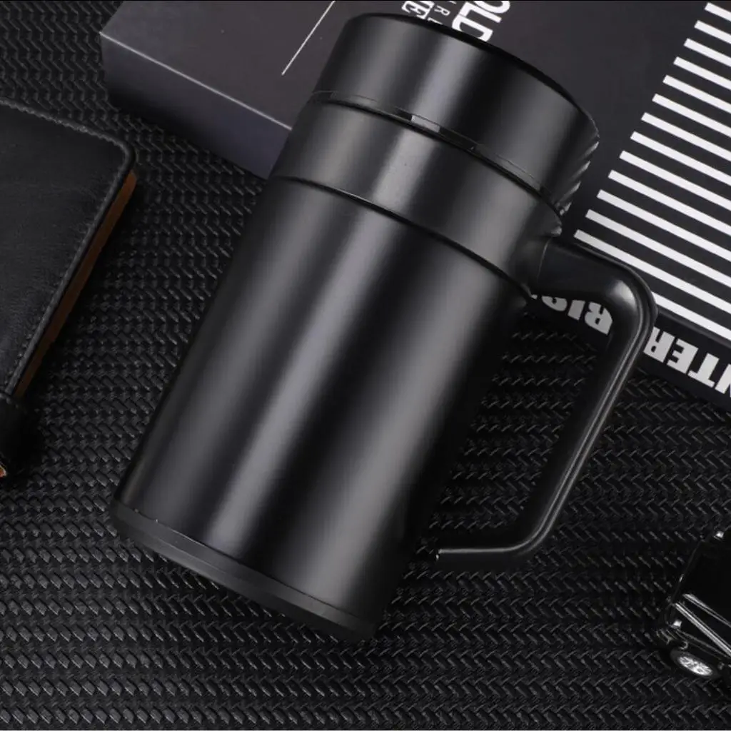 Stainless Steel Hot Flask Leak Proof Travel Mug Thermal Cup with Easy Grip Handle for Outdoor Activities
