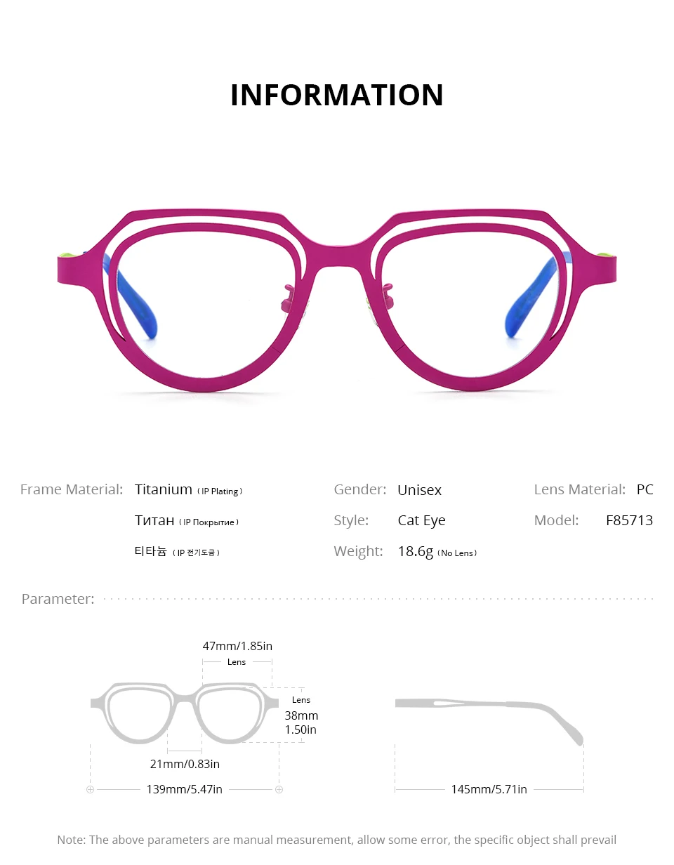 FONEX Reines Titan Brillengestell Damen 2025, neue trendige Mode, Markendesign, Polygon-Brillen, Herren, hochwertige Brillen 85841 – Detail 20