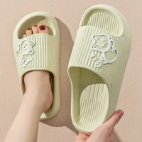 Summer Slippers Bathroom Platform Non-Slip Home Bear Cartoon Flip Flops Beach Women Slipper Sandals Slides Indoor Outdoor 2023 2