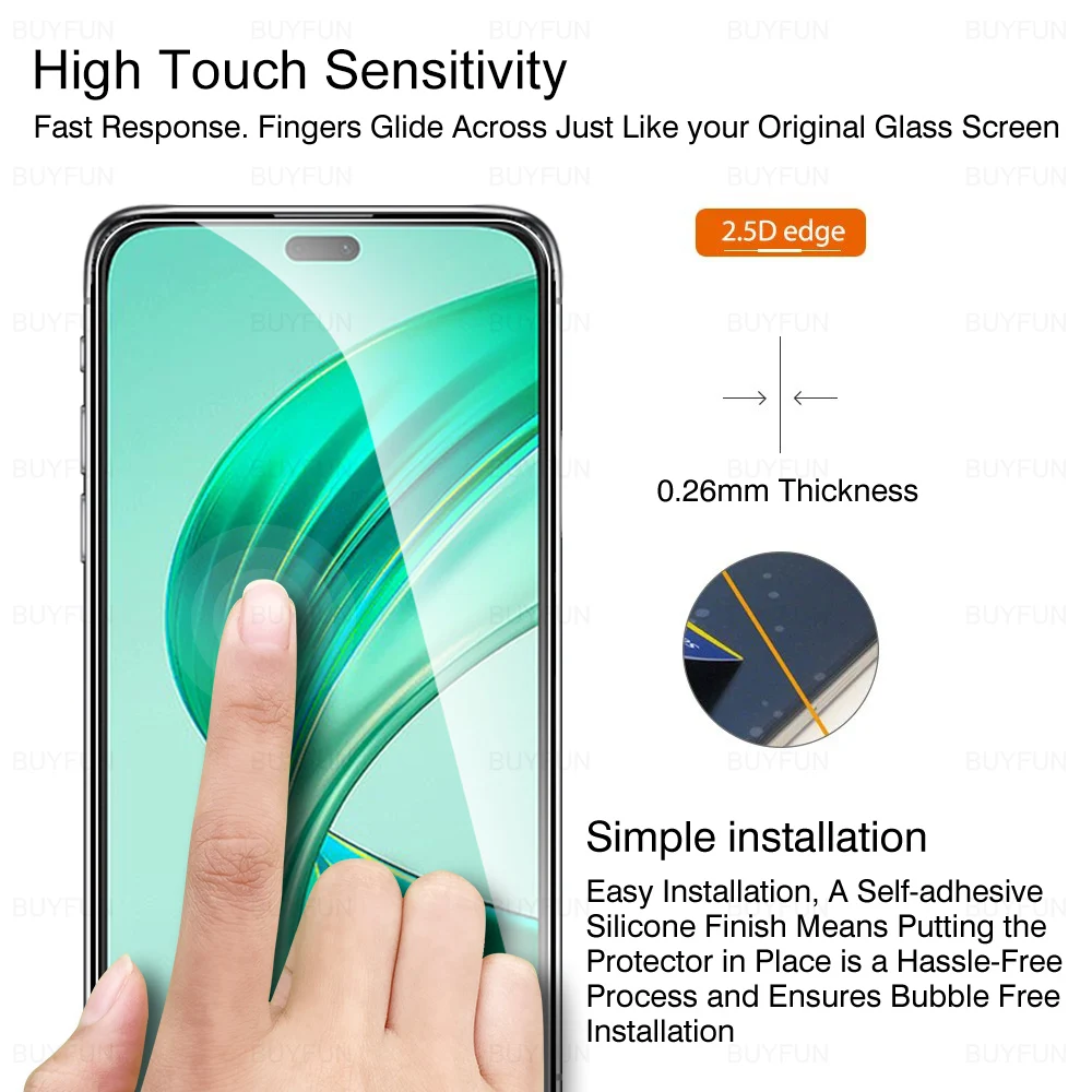 Vidrio templado para Honor X8b, Protector de pantalla, películas de seguridad, X8b, X7b, HonorX8b, xonor, X, 8B, X7B, 2023, 2 unidades