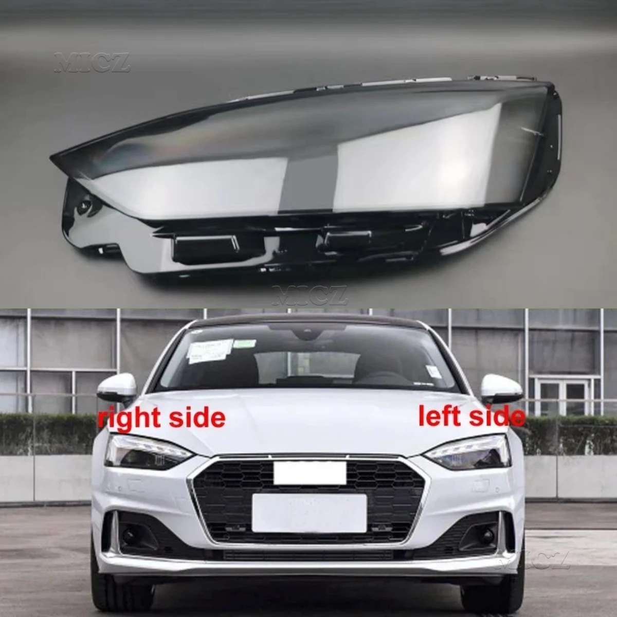 For Audi A5 2021 2022 2023 Headlamp Cover Transparent Lamp Shade Headlight Shell Lens Plexiglass Replace Original Lampshade