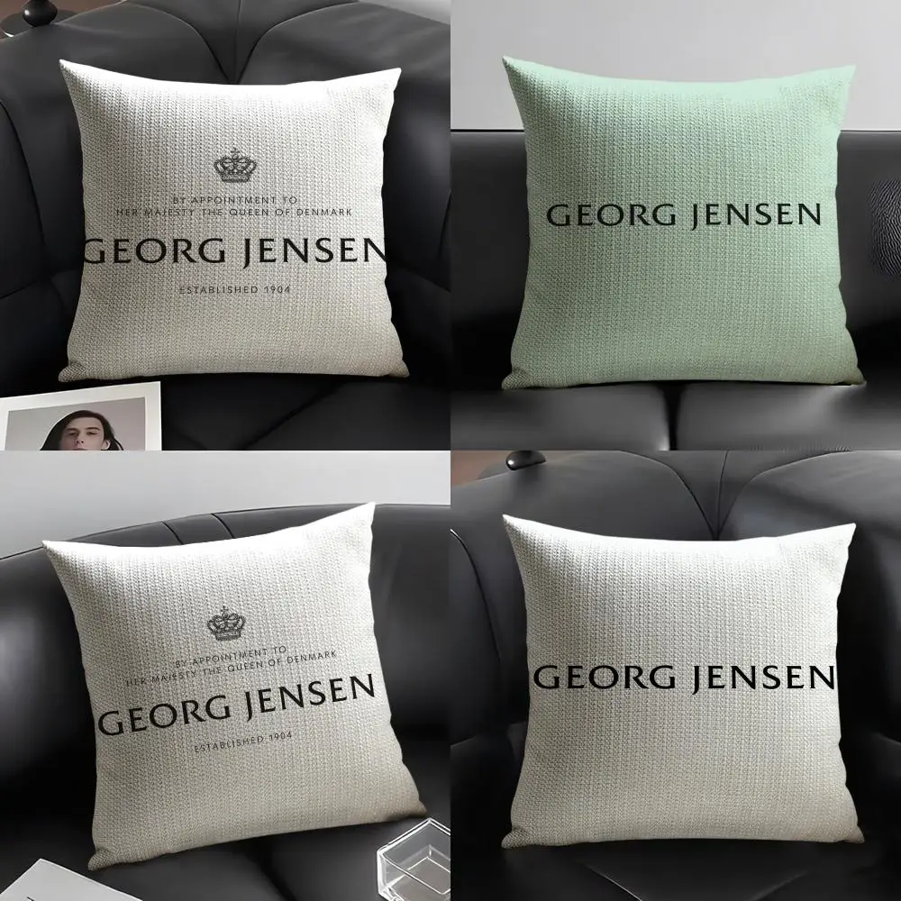 Jewellery & Silver Georg J-Jensen Cushion Cover Summer Linen Organic Fabric Double-Sided Printing Sofa Pillow Case Home Decor