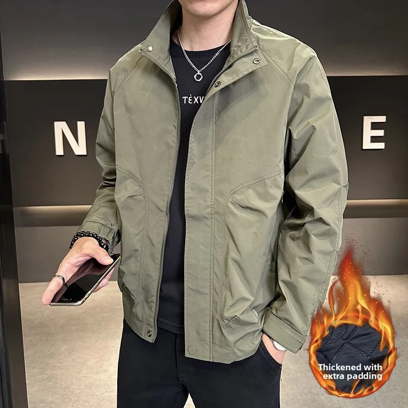 

Высококачественная утепленная хлопковая рабочая куртка с воротником-стойкой, модная универсальная верхняя одежда для мужчин на осень-зиму