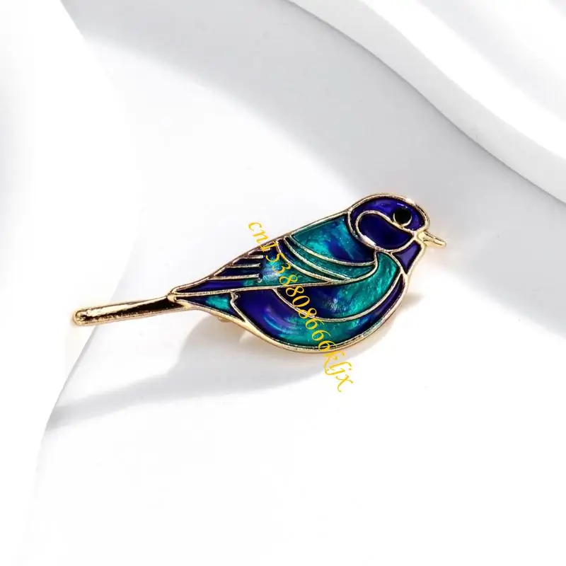 بروش على شكل طائر من خليط معدني متلألئ مع أحجار الراين الممتازة، لمسة نهائية مقاومة للماء، ملابس مريحة للاستخدام اليومي أو 066C