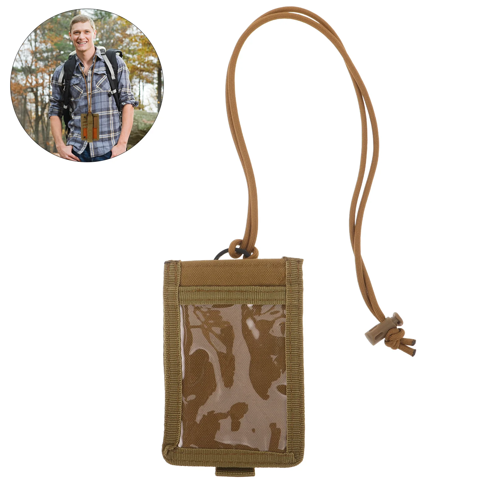 

Nylon Tactical Badge Holder Quick Access Adjustable Neck Strap Rip-Away Detachable Multi-Compartment Id Organizer