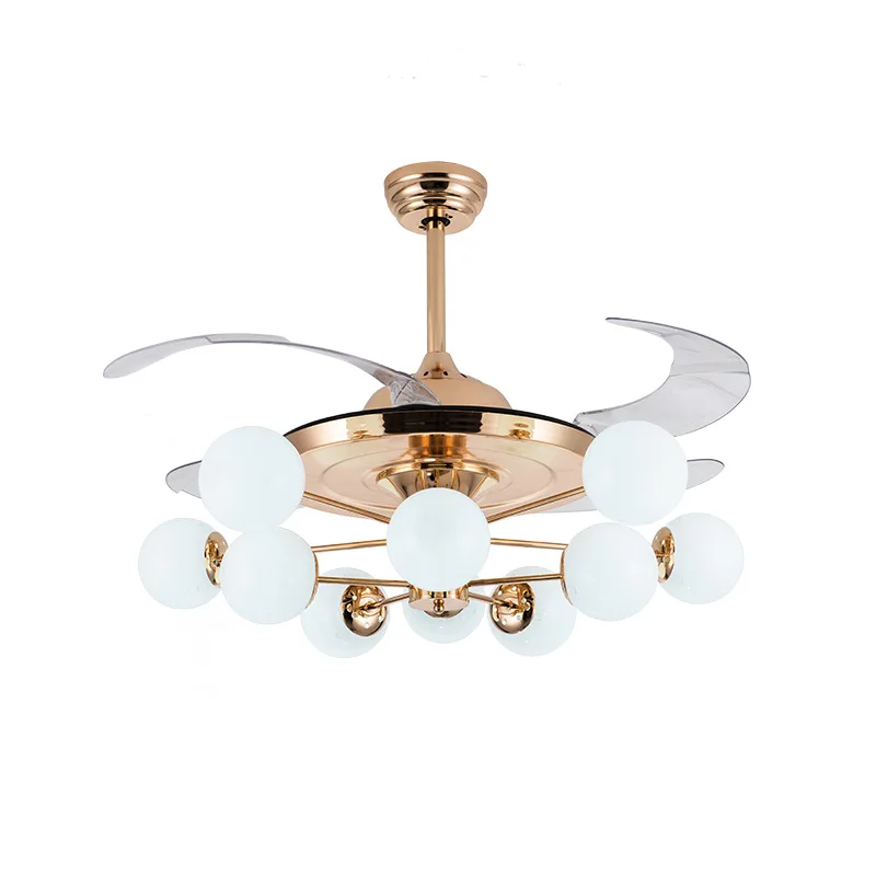 Fan Light Invisible Luxury Branch Fan Light with Remote Control Modern LED Home Living Room Lighting