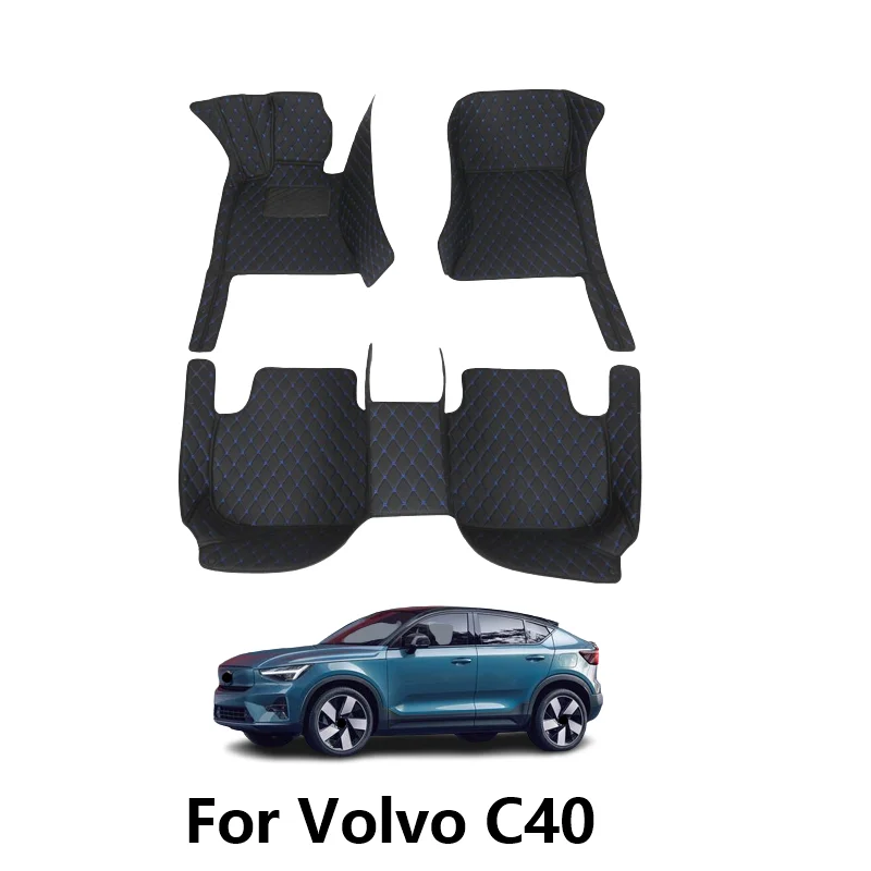 

For Volvo C40 2022 Car Floor Mats Auto Styling Interiors Accessories Custom Foot Rugs Carpets Products Parts Pads Automobiles