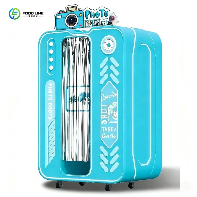 Customized Korean Style Photo Booth Vending Machine Coin Operated LED Portable Self-service for Coffee Shop