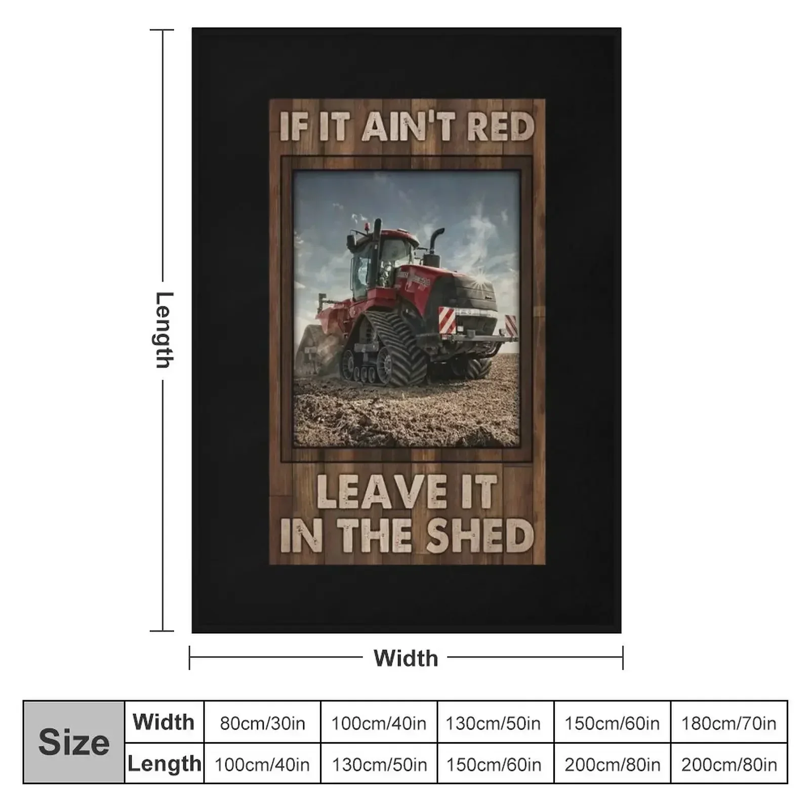 If It Ain't Red Leave It In The Shed Red Tractor Gift Farmer Throw Blanket funny gift cosplay anime Polar Blankets