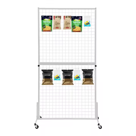 Grid Wall Panels Tower Wire Gridwall Display Racks Double Side Gridwall Panels for Art Craft Shows Retail Shop w/ 10*Hooks