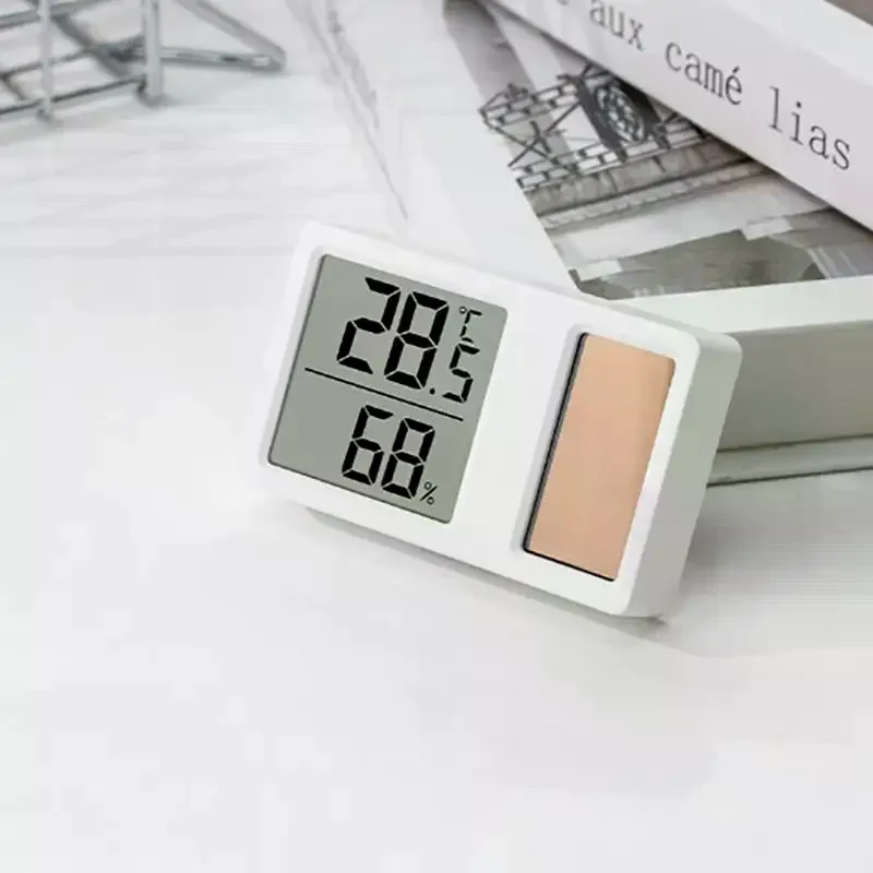 Solar Powered Desktop Thermometer Hygrometer High Accuracy Portable Temp Humidity Gauge for Office Desk Indoor Outdoor