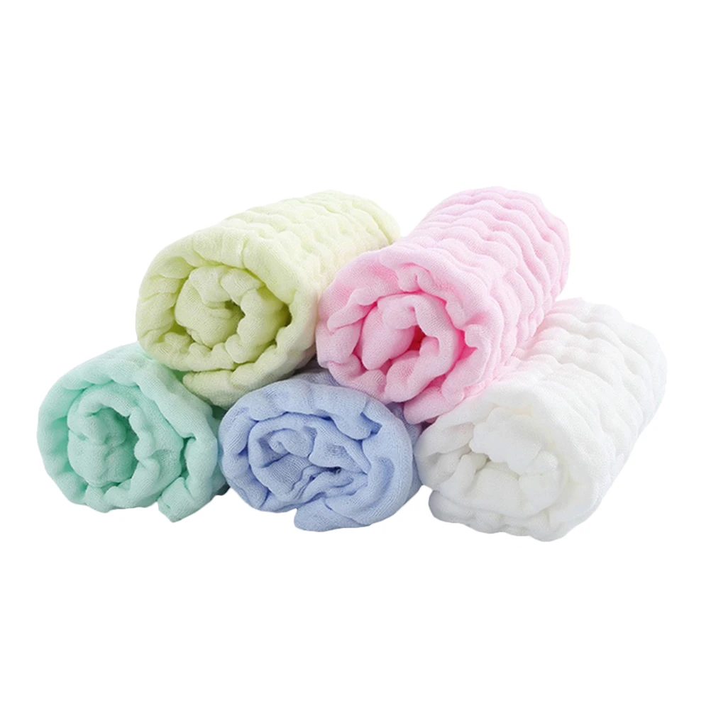 

5 Pcs Newborn Facial Towels Soft Cotton Baby Face Hand Towels Reusable Infants Bath Washcloths Toddler