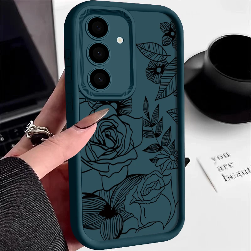 Blumen-Softcase für Samsung Galaxy S25 Edge FE S26 S24 S23 S22 Ultra A57 A37 A17 A56 A36 A27 A26 A16 A54 A15 5G A55 Handyhülle