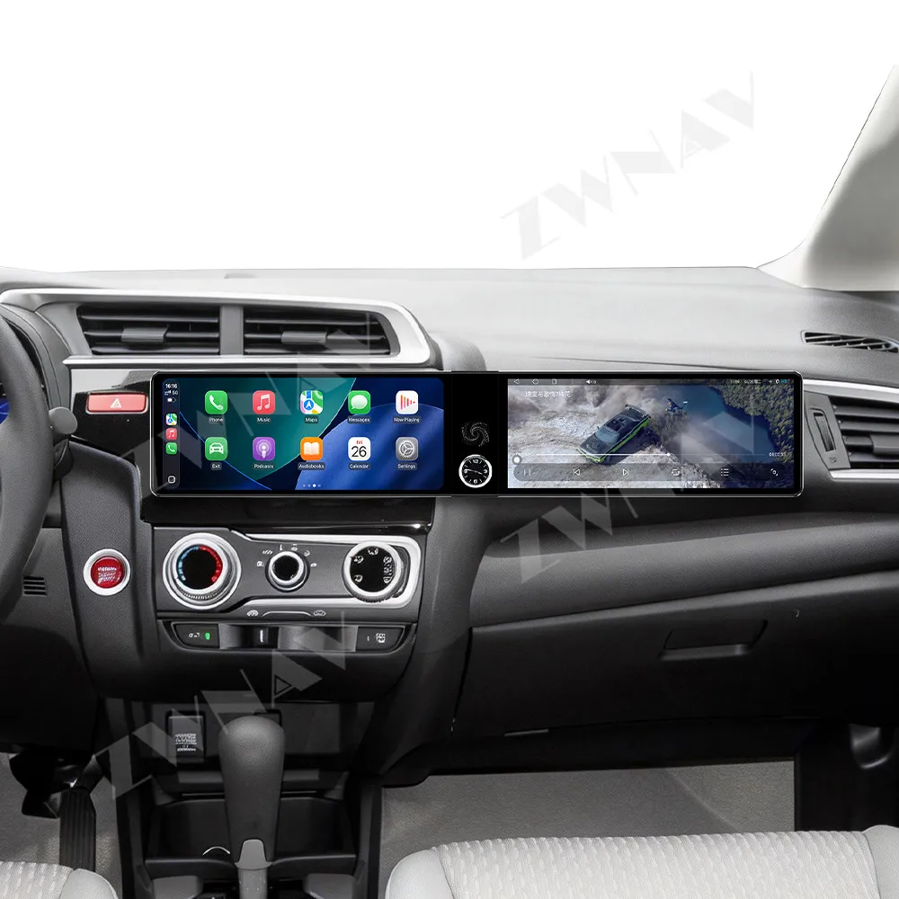 

Dual 12.3” For Honda Fit 2013 to 2015 Android 13 touch screen GPS navigation carplay multimedia player radio wireless head unit