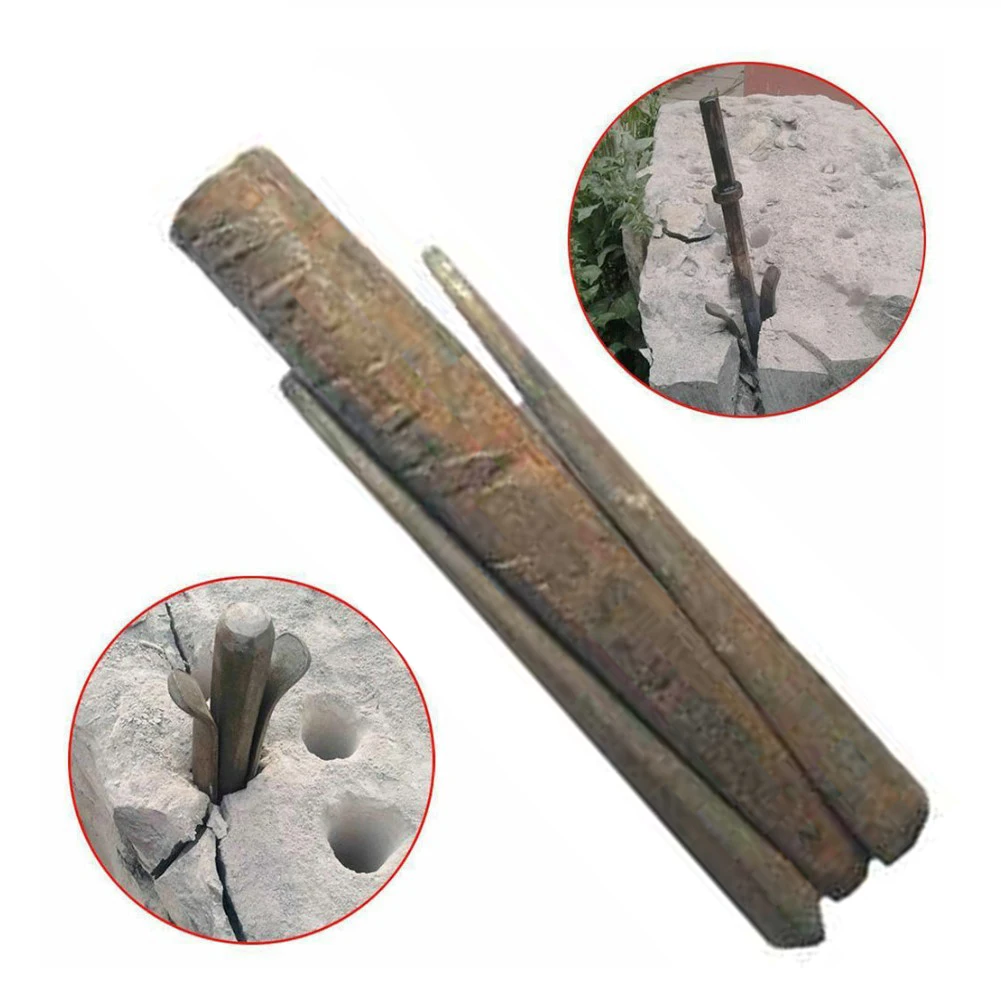 Tool Rock Stone Splitters Corrugated Steel Bar Rock Splitter Wedges 160mm 30mm Accessories For Stone Practical