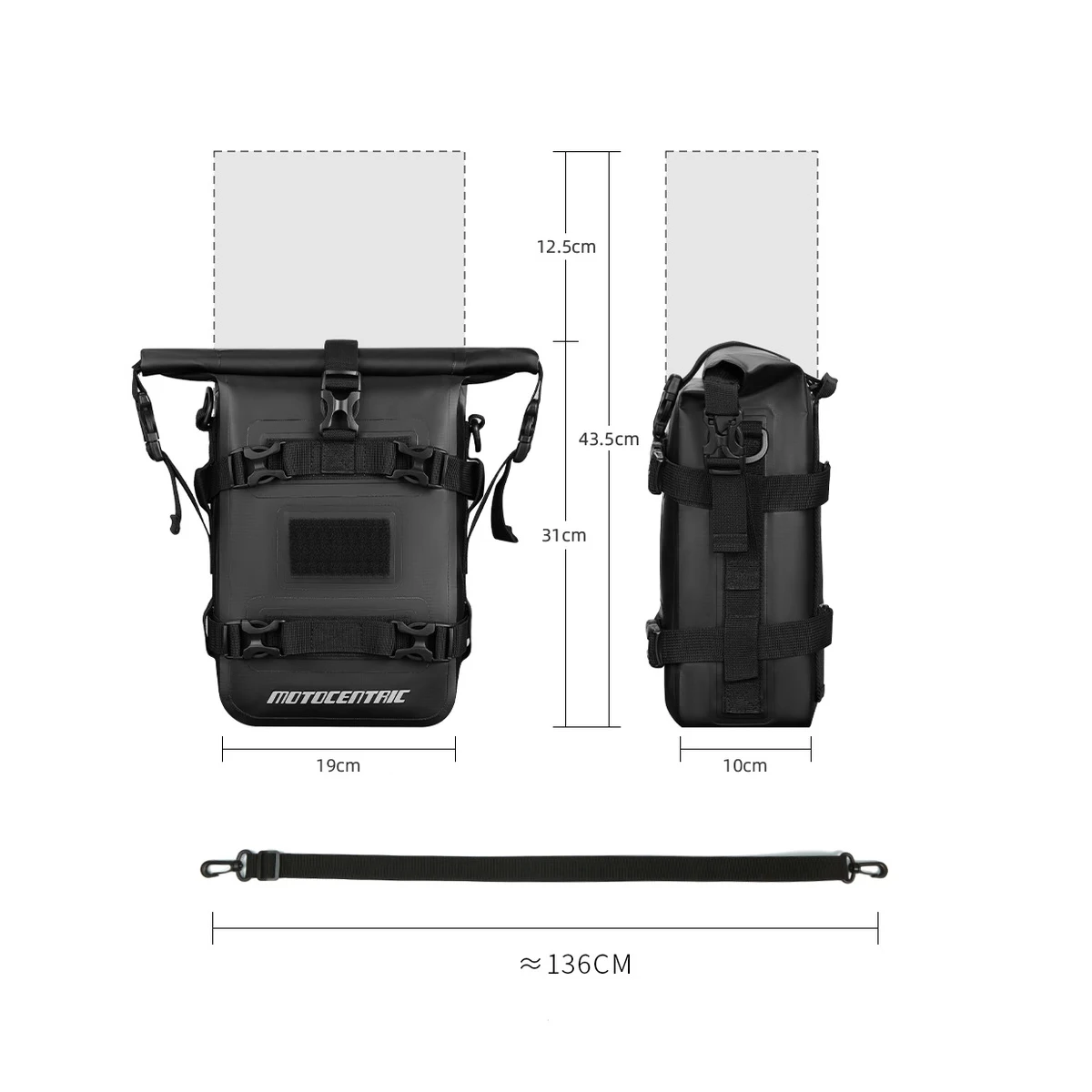 Universal Motorcycle Side Frame Crash Bars Bag Toolkit Placement Bag Multi-functional Motor Tank Bag 8L 9L 13L 16L Bag
