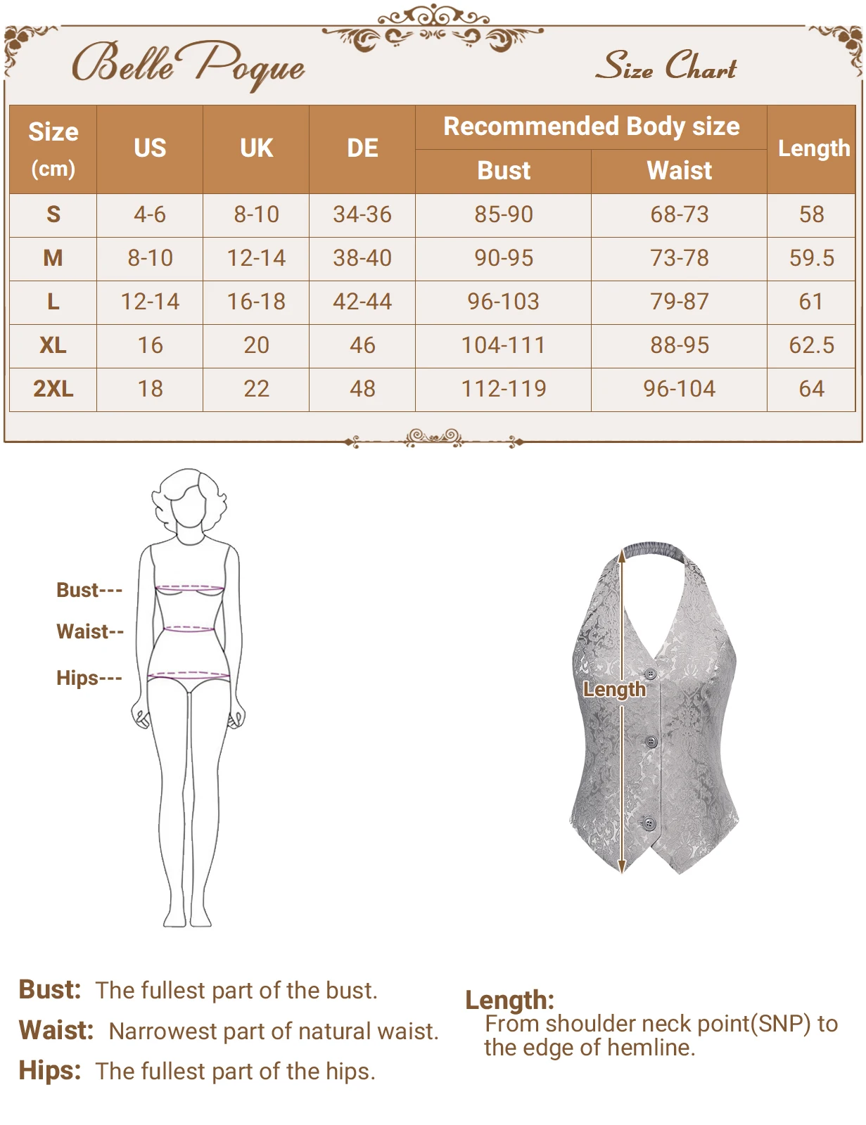 BP Women's Halter Vest Backless V Neck Single Breasted Handkerchief Hem Coat Apel Button Down Suit Vest With Pockets Waistcoat