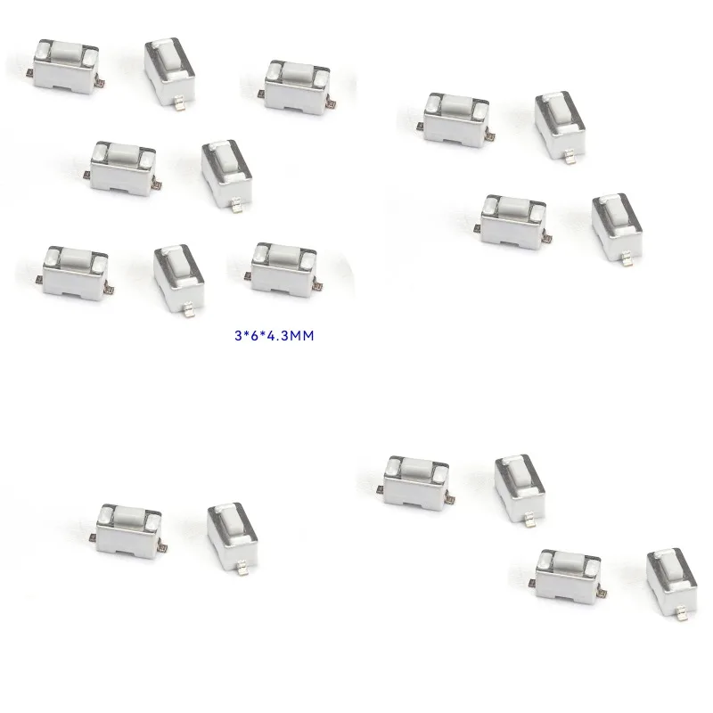 10 interrupteurs tactiles SMD 3x6x4,3 mm, connecteurs tactiles à bouton-poussoir pour le marché des composants électroniques