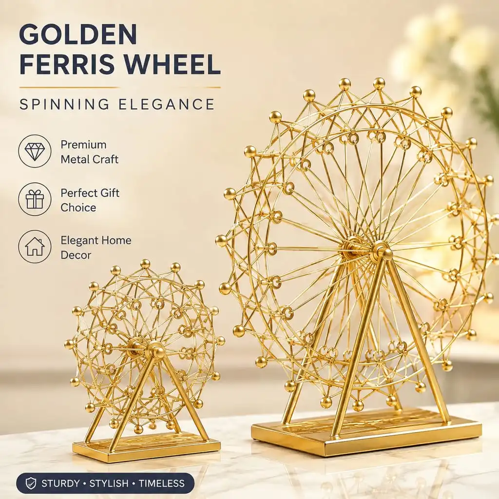Rotating Luminous Ferris Wheel Ornament – Nordic-Style Home Decor for Living Room, Dining Area, or Café
