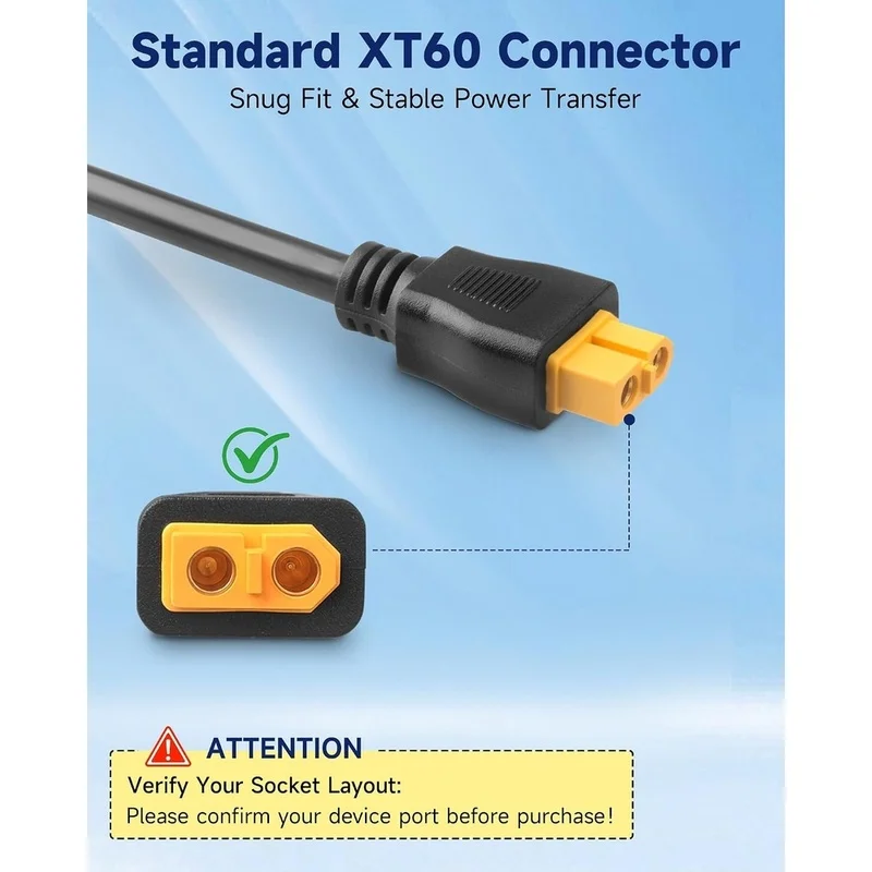 12V/24V 6.6FT Car Charging Cable to Connector 16AWG for C300/C1000/F2000, 2 [IANC-]