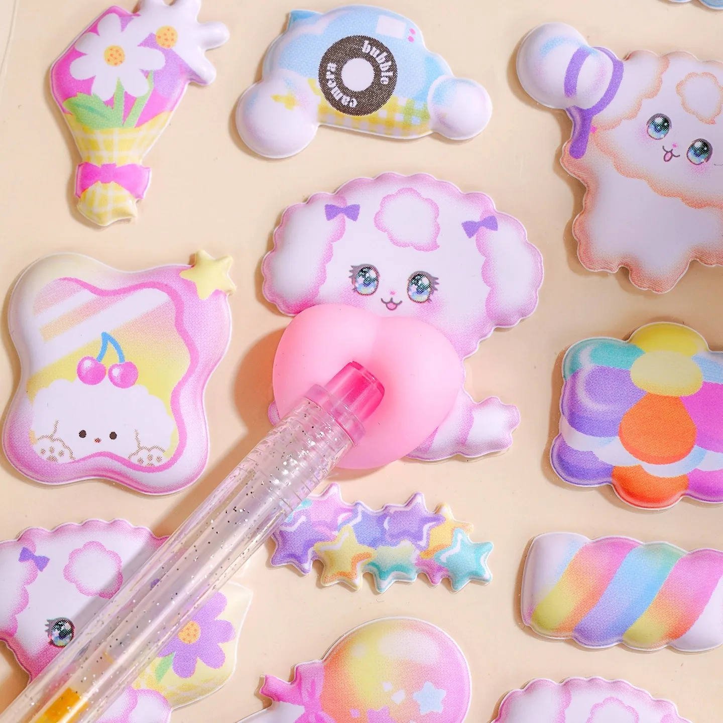 New Soft Cute Ass Sticker Decompression Pinch Music Girl Cute Animal Mobile Phone Bag Decorative Sticker