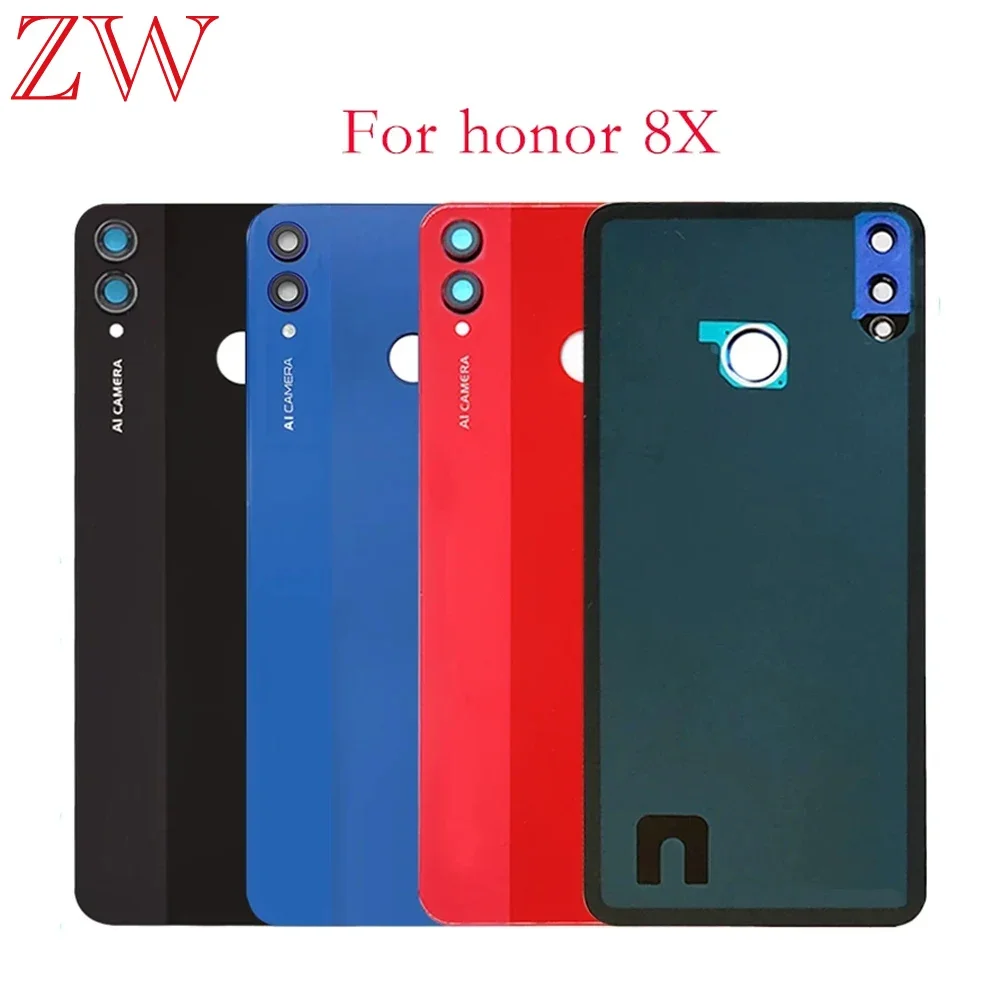 Battery Cover For Honor 8X JSN-L21 Back Glass Panel Rear Door Housing Case For HUAWEI Honor 8X Battery Cover With Camera Lens