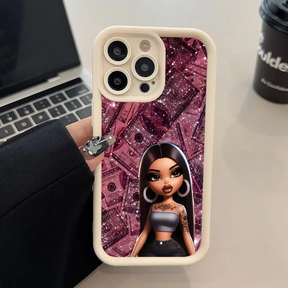 

Anime Money Girl Phone Case for iPhone 17 16 15 14 13 12 11 Air Pro Max Plus White Soft TPU Shockproof Cover