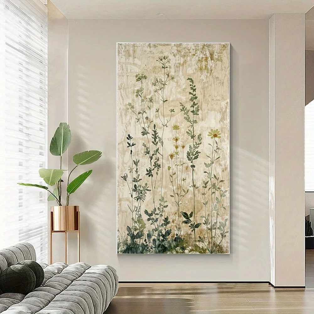 No Framed Canvas Art Print - Featuring a Modern Minimalist Floral Design with Suitable for Decorating Living Rooms, Bedrooms