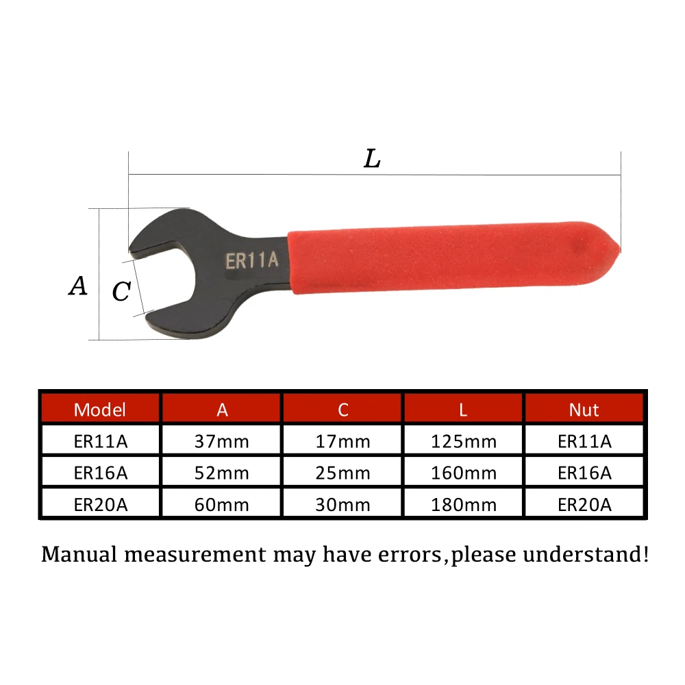 ER11A ER16A ER20A Wrench Nut Collet Chuck Holder ER M Type Spanner CNC Milling Machine CNC Lathe Tools Electrophoresis Surface