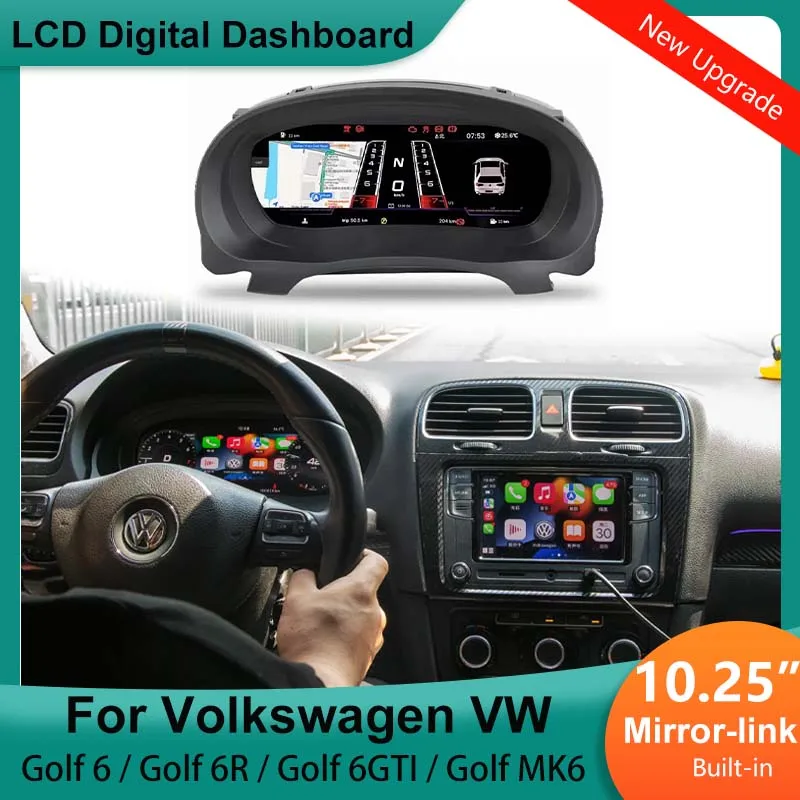 LCD Speedometer Digital Dashboard Panel Virtual Instrument Cluster CockPit for Volkswagen VW Golf 6 Golf 6 R Golf 6 GTI Golf MK6