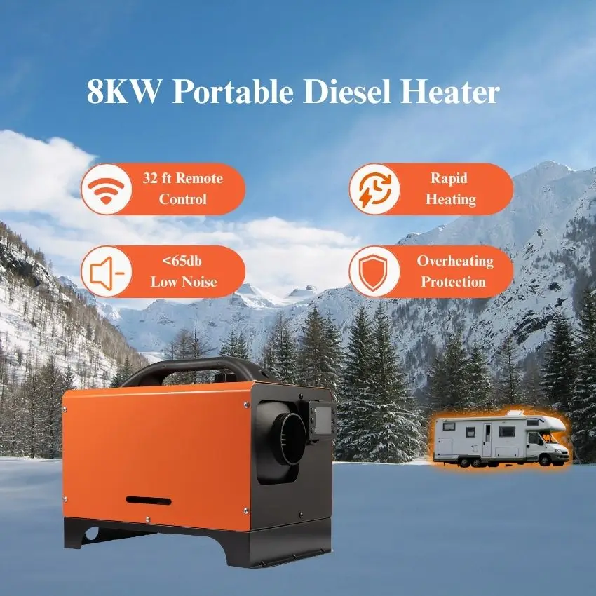 Trucks RV 12V 24V 220V 2kw 5kw 8kw Portable Diesel Air Heater With LCD Monitor & Remote Control