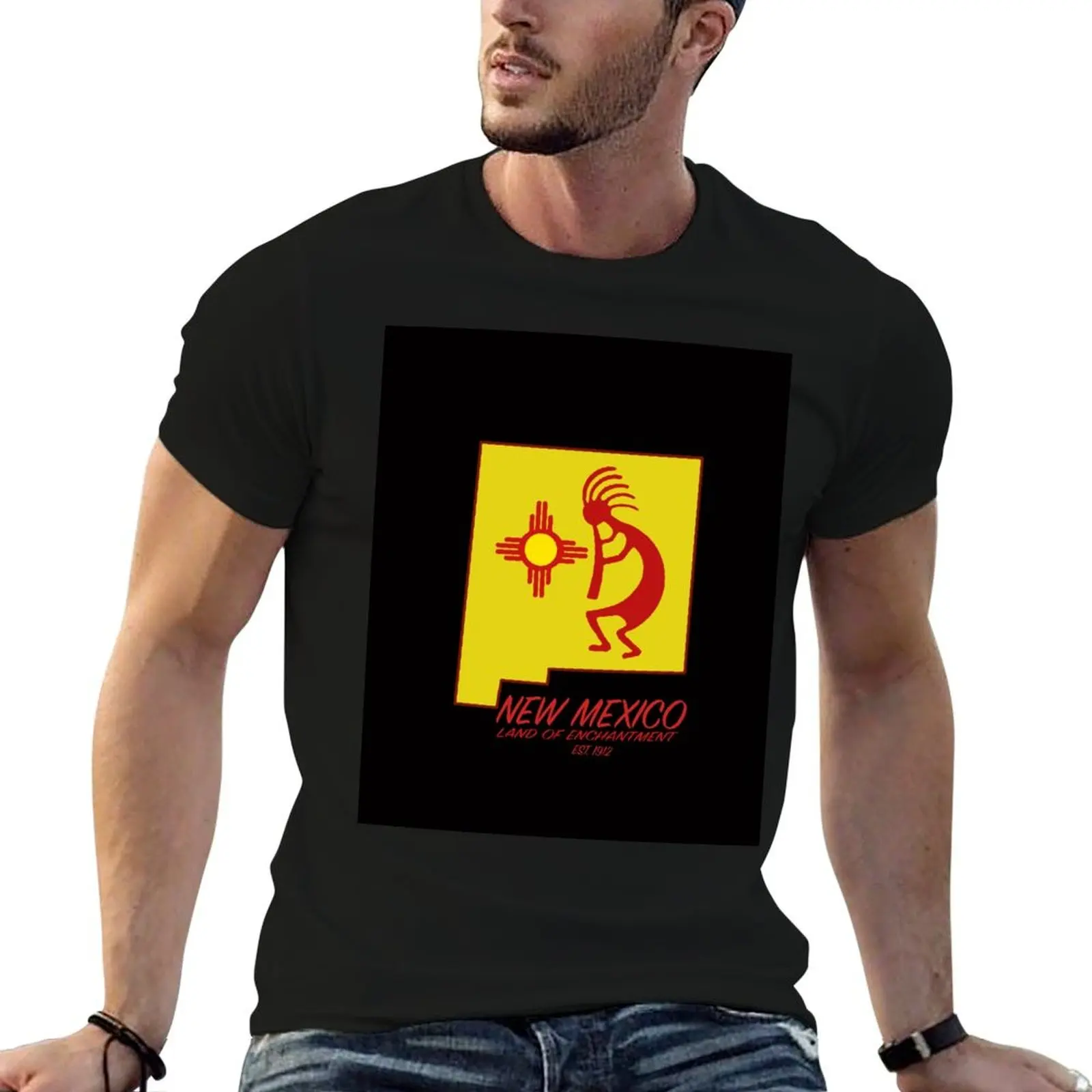 New Mexico Land of Enchantment Kokopelli Zia Symbol T-Shirt Sun Block Outdoor T-Shirt