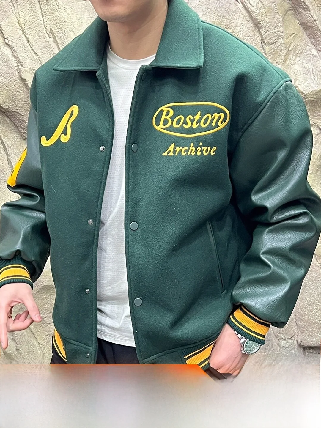  Line Pilot Jacket Stitched Baseball Style Splicing Cotton Warm Long Sleeve Casual Cleanfit Collar Button Youth Fashion