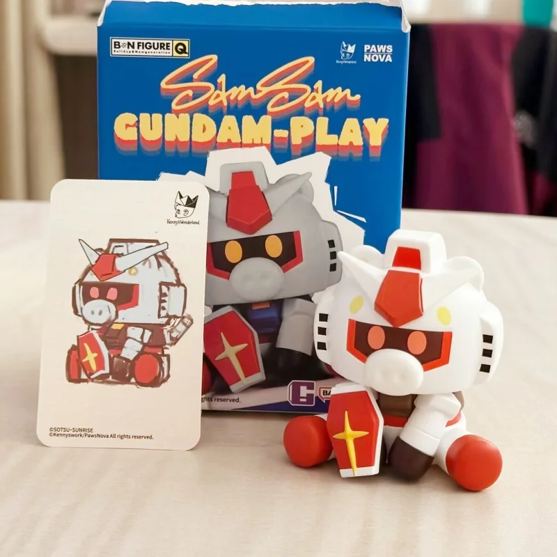 

New Bandai Samsam Gundam-Play Series Trendy Blind Box Toys Pig Nose Collectible Figure Desktop Ornament Anime Peripheral Toys