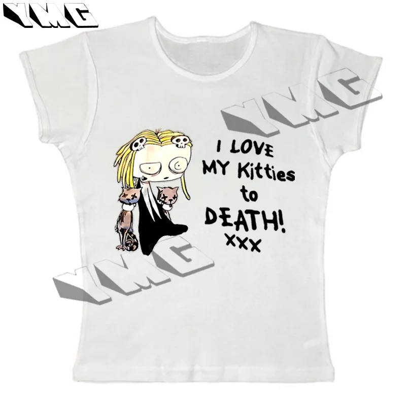 

Aesthetic women's crop top printed Harajuku streetwear summer sexy crop top retro clothing star girl Y2k Emo girl style