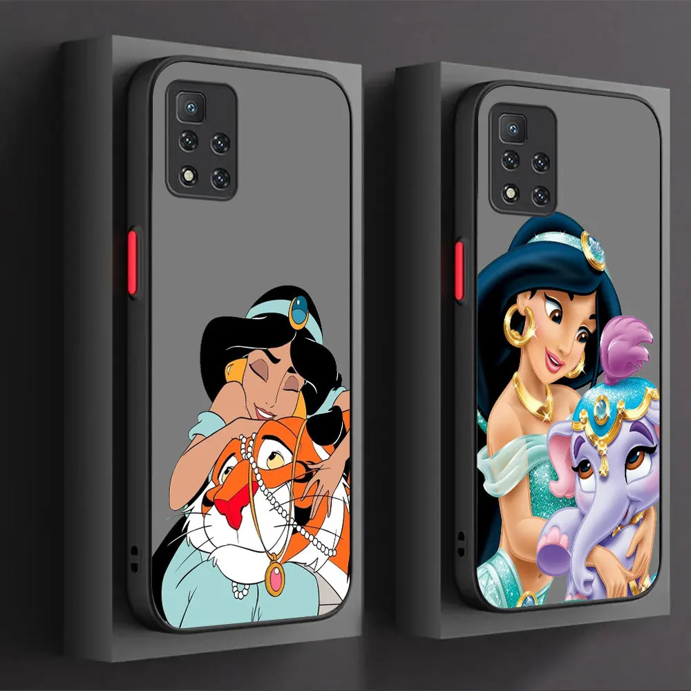 Disney Aladdin Jasmine Princess Phone Case For Xiaomi Redmi Note 12 12S 11 11S 11T 10 10S 9 9S 9T 8 7 6 5 Pro Plus Matte Cover