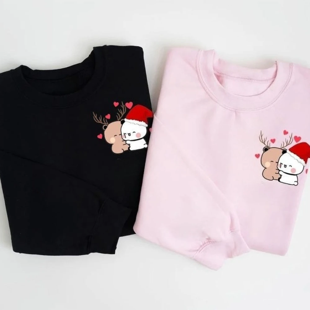 عيد الميلاد Bubu Dudu الأزواج هوديس عيد الحب البلوز هدية له هدية لها عيد الحب زوجين هدية الذكرى السنوية الملابس