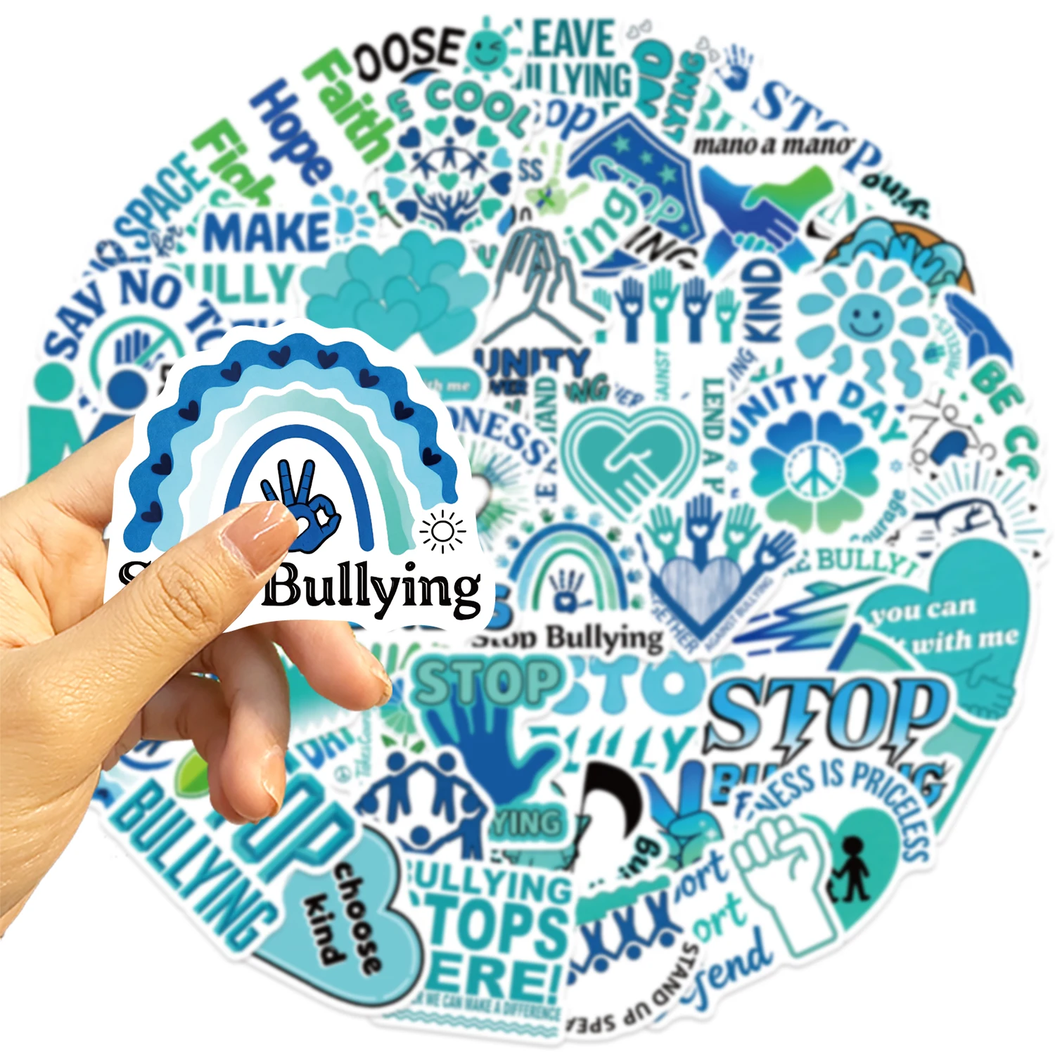 50 قطعة من الملصقات الجمالية الإبداعية المضادة للثبات، حافظات الهاتف المزخرفة، أكواب المياه، مستلزمات التعلم، ملصقات PVC المقاومة للماء