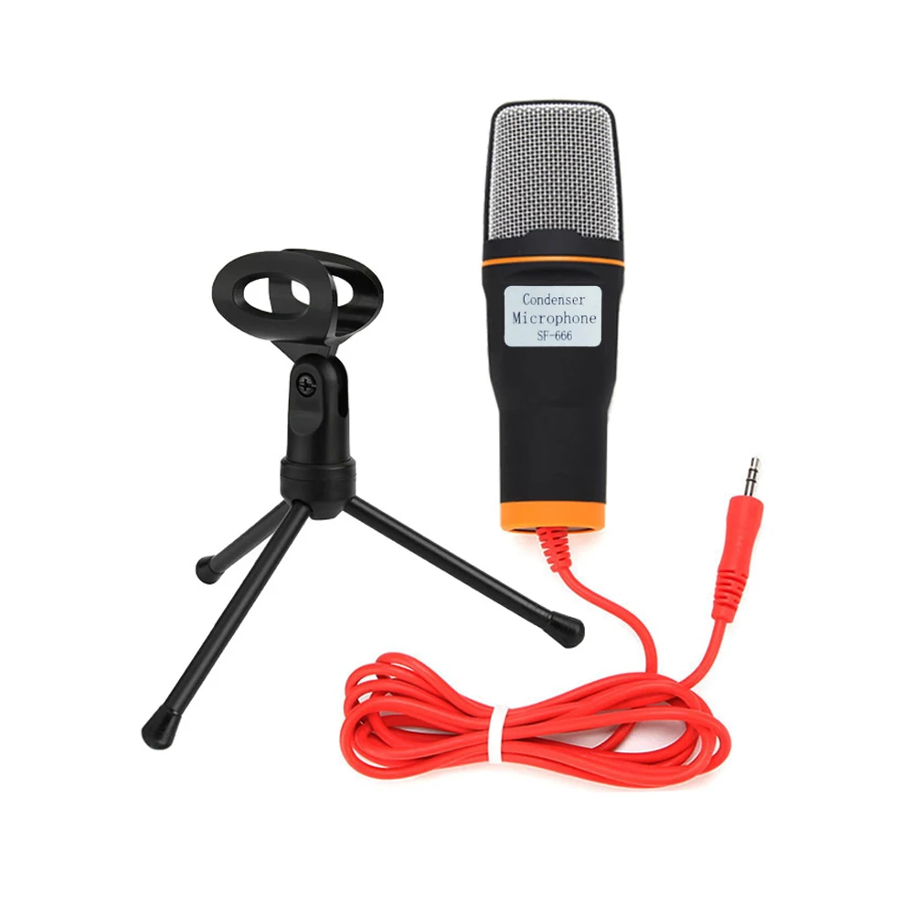 Wired Computer Microphone Portable Plug Play Studio Podcast Singing Recording Noise Reduction Desktop Condenser Sound Microphone