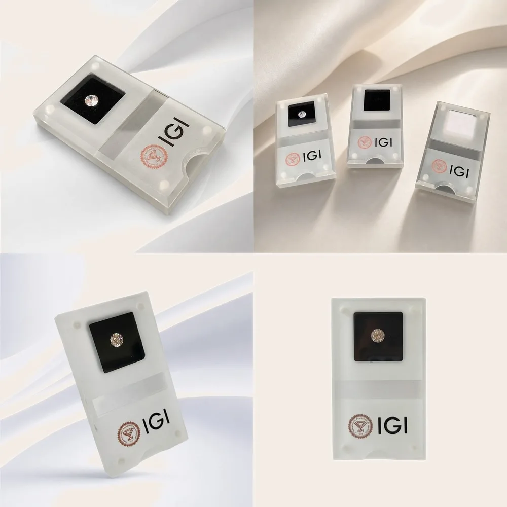 5Pcs Acrylic Loose Diamond Storage Box Gem Display IGI Synthetic Diamond Case Jewelry Organizer Gift
