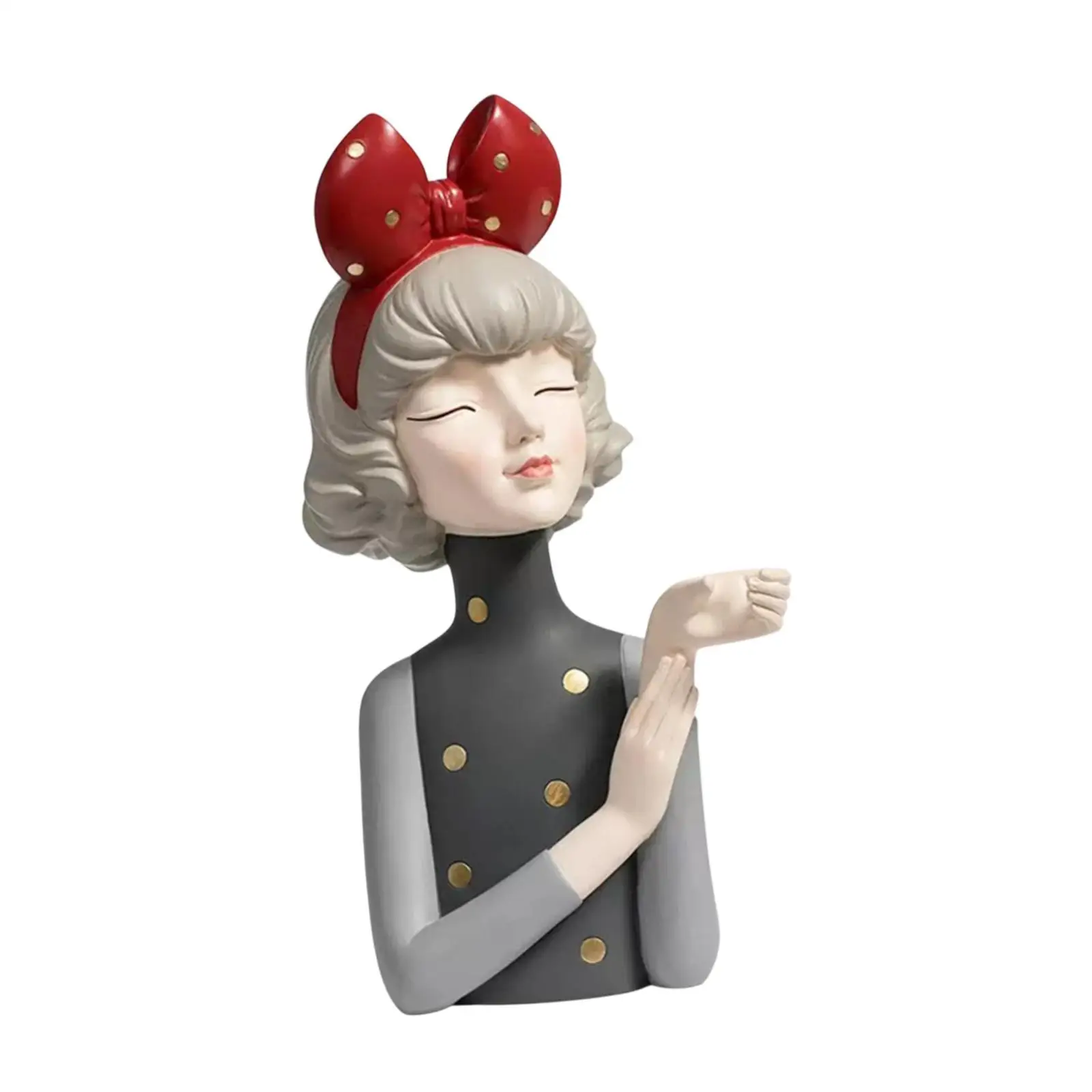 

Girl Statue Resin Creative Art Crafts Decorative Figurine Desktop Ornament for Living Room Cabinet Entrance Bookshelf Home Decor