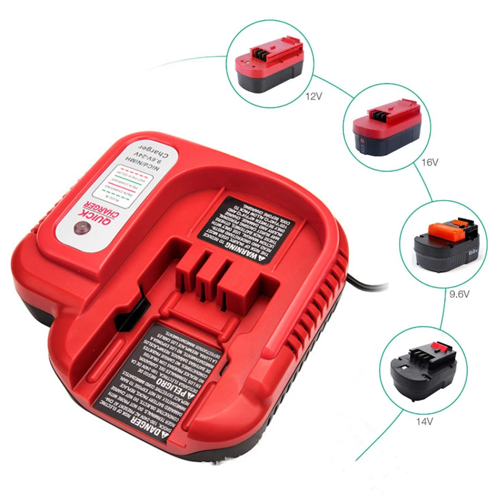 Carregador Rápido Bdfc240 para Bateria Black & Decker 9.6v 12v 14.4v 18v 24v Nicd e Nimh Firepm